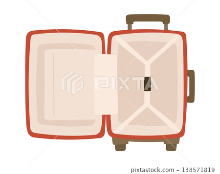 一個敞開的空行李箱－準備旅行－打包 138571819