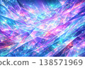 霓虹色發光多邊形晶體的抽象背景；充滿活力、發光的幾何數位設計紋理。 138571969