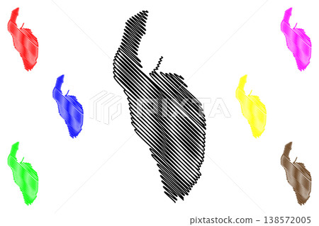 Goree island (Republic of Senegal) map vector illustration, scribble sketch Ile de Goree map 138572005