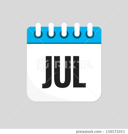 Vector template icon page calendar - July month 138572051