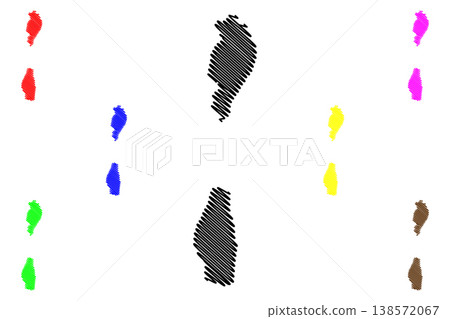 Penguin and Seal island (Republic of Namibia) map vector illustration, scribble sketch map Penguin and Seal island (Republic of Namibia) map vector illustration, scribble sketch map 138572067