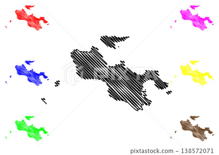 Praslin island (Republic of Seychelles, Indian Ocean, Inner Islands) map vector illustration, scribble sketch Ile de Palmes and Cousine map Praslin island (Republic of Seychelles, Indian Ocean, Inner Islands) map vector illustration, scribble sketch Ile de Palmes and Cousine map 138572071