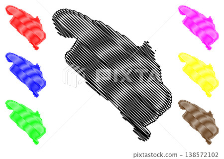 Therese island (Republic of Seychelles, Indian Ocean, Inner Islands) map vector illustration, scribble sketch Ile Therese map Therese island (Republic of Seychelles, Indian Ocean, Inner Islands) map vector illustration, scribble sketch Ile Therese map 138572102
