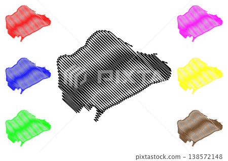 Inaccessible island (United Kingdom of Great Britain and Northern Ireland, Constituent part of Saint Helena, Ascension and Tristan da Cunha) map vector illustration, scribble sketch Inaccessible map 138572148
