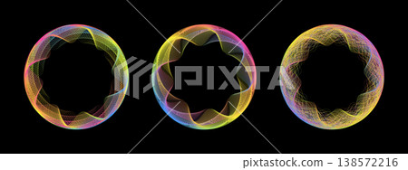 Vibrant circular gradient waves flow across a tech-inspired abstract background. Neon rings and radial lines pulse with dynamic energy, forming a modern digital sound wave display. Vibrant circular gradient waves flow across a tech-inspired abstract background. Neon rings and radial lines pulse with dynamic energy, forming a modern digital sound wave display. 138572216