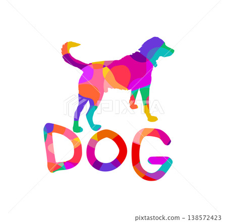 Object colored dog abstract logo. Simple design. Contemporary logo icon Hand drawn. Not AI, vector illustration. Object colored dog abstract logo. Simple design. Contemporary logo icon Hand drawn. Not AI, vector illustration. 138572423