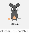 Vector illustration of a little mouse that is knitting. 138572929