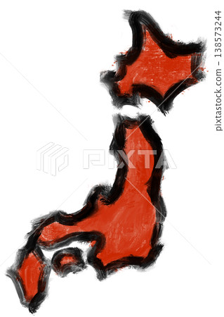 Hand-drawn style illustration of the Japanese archipelago, transparent PNG (Variation 1) Hand-drawn style illustration of the Japanese archipelago, transparent PNG (Variation 1) 138573244