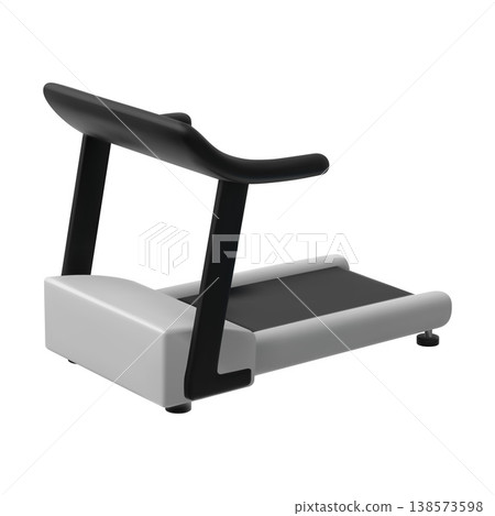 Modern treadmill with control panel, sports equipment. Modern treadmill with control panel, sports equipment. 138573598