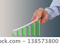 Business hand selecting growth chart on gray background for analytics performance strategy planning success and trend 138573800