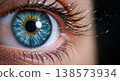 Blue eye macro for ophthalmology vision exam laser correction and medical iris care concept 138573934