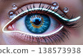 Futuristic ophthalmology eye scan for vision diagnostics laser correction and medical eye care closeup 138573938