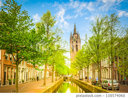 old town of Delft in spring, Holland old town of Delft in spring, Holland 138574068
