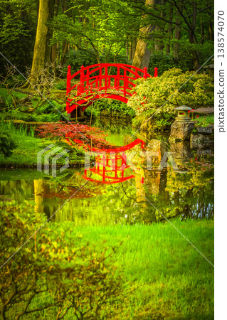 Japanese garden with bridge Japanese garden with bridge 138574070