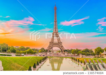 eiffel tour and from Trocadero, Paris 138574084