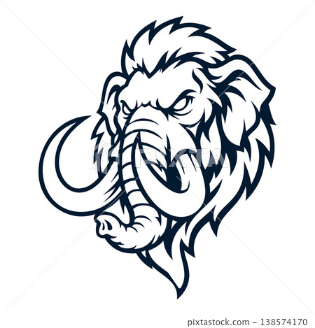 mammoth head mascot logo design vector 138574170