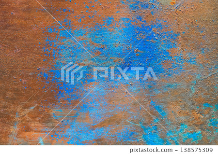 Old rusty metal rust steel brown texture peeling blue paint surface background Old rusty metal rust steel brown texture peeling blue paint surface background 138575309