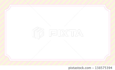 A cute background with a light pink and yellow diagonal stripe pattern and rounded corners (landscape orientation, 16:9 aspect ratio). 138575394