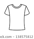 Short-sleeved basic T-shirt category line art icon 138575812