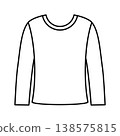Simple line art icon of a long-sleeved casual top 138575815