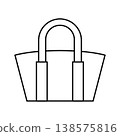 Simple line art icon of a lunch bag 138575816