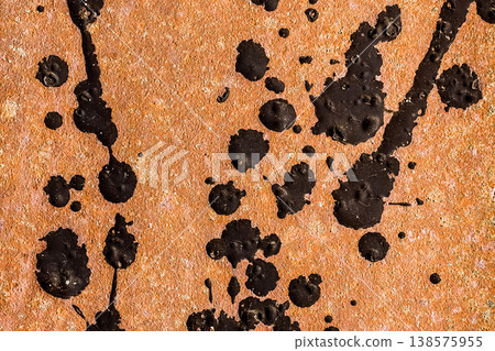 Abstract pattern splashes black paint background old rusty metal texture wall background corrosion rust Abstract pattern splashes black paint background old rusty metal texture wall background corrosion rust 138575955