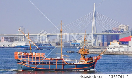 港口景觀:大阪港,聖瑪麗亞港 港口景觀:大阪港,聖瑪麗亞港 138576145