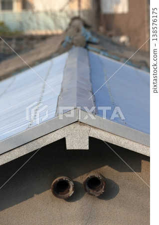 Corrugated roof image Corrugated roof image 138576175
