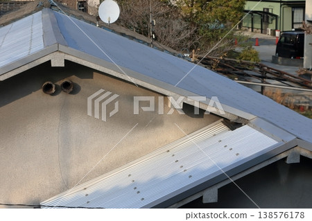 Corrugated roof image 138576178