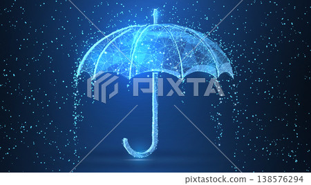 Vector umbrella rain drops protection. season concept Vector umbrella rain drops protection. season concept 138576294
