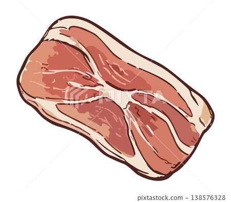 Bacon slice. Vector isolated illustration 138576328