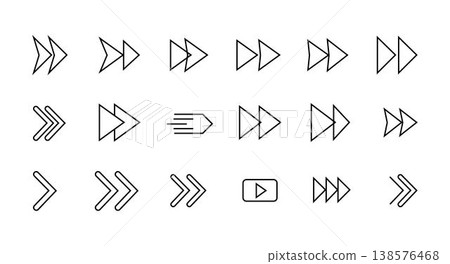 Black flat vector arrow icon set with various directions and styles, isolated on a white background. Black flat vector arrow icon set with various directions and styles, isolated on a white background. 138576468