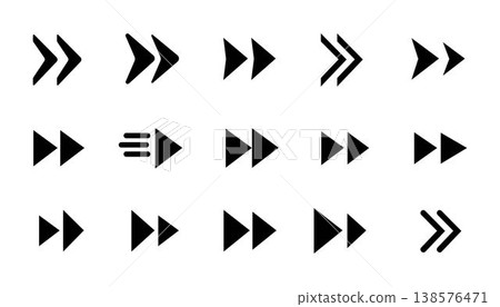 Black flat vector arrow set in various directions and styles, right, left, isolated on a white background. Black flat vector arrow set in various directions and styles, right, left, isolated on a white background. 138576471