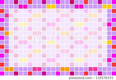 幾何圖案邊框，留白，正方形，紫色，粉紅色，橙色 138576555