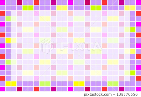 Geometric pattern frame, white space, square, purple, pink, orange 138576556