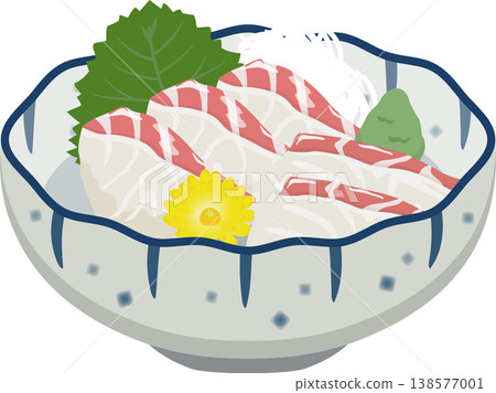 Japanese-style small dish: Sea bream sashimi 138577001