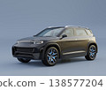 An image of a large black electric SUV against a studio background. Original design. 138577204