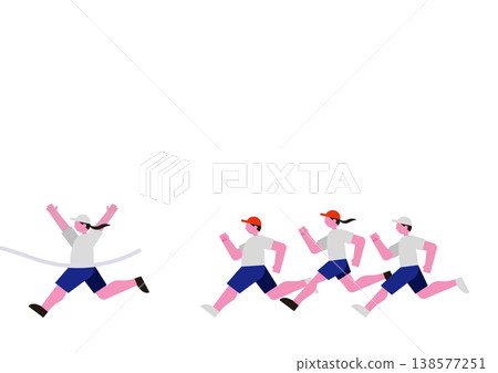 Vector illustration set of people competing in a relay race at a school sports day (1) Vector illustration set of people competing in a relay race at a school sports day (1) 138577251