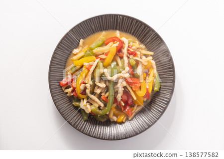 Green pepper and shredded pork (Qingjiao Rousi) Green pepper and shredded pork (Qingjiao Rousi) 138577582