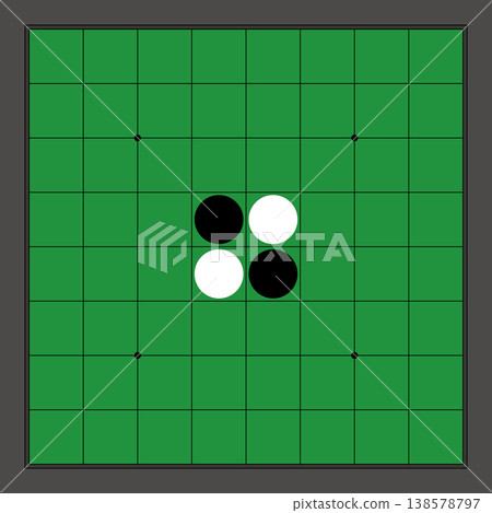 從上方視角描繪奧賽羅和黑白棋的簡單向量插圖。 138578797