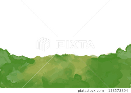 Playful Watercolor Series | Grassy Footer Background - Bottom Decoration - Suitable for Kindergartens and Preschools 138578894