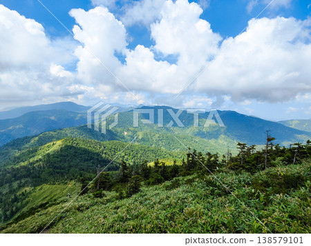 夏季攀登岩須岳(從諾基里到岩須嶽山頂):遠眺橫手岳 夏季攀登岩須岳(從諾基里到岩須嶽山頂):遠眺橫手岳 138579101