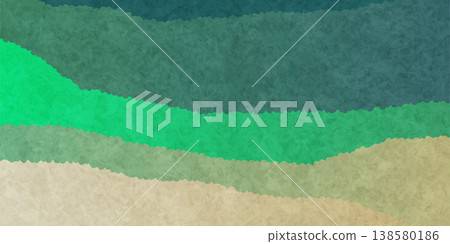 Abstract, undulating layered green and earth-toned background 138580186