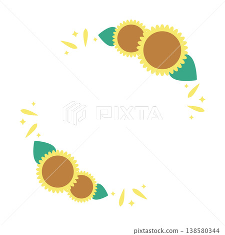 簡單的向日葵和花瓣框架 138580344