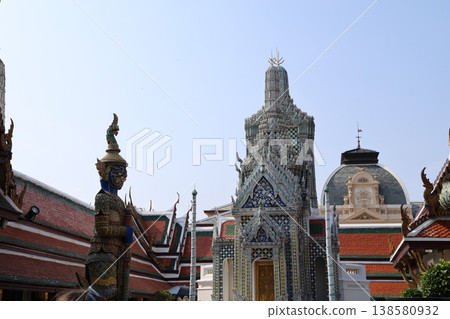 Exterior view of Wat Phra Kaew (Emerald Buddha Temple) in Bangkok, Thailand (4) Exterior view of Wat Phra Kaew (Emerald Buddha Temple) in Bangkok, Thailand (4) 138580932