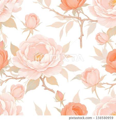 seamless pattern with roses seamless pattern with roses 138580959