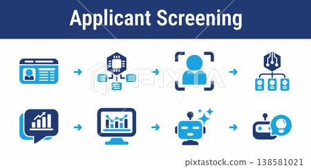 Applicant Screening Evaluation Workflow Icons 138581021