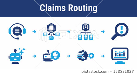 Claims Routing Service Workflow Icons Claims Routing Service Workflow Icons 138581027