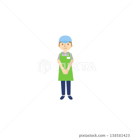 Male clerk at a supermarket 138581423