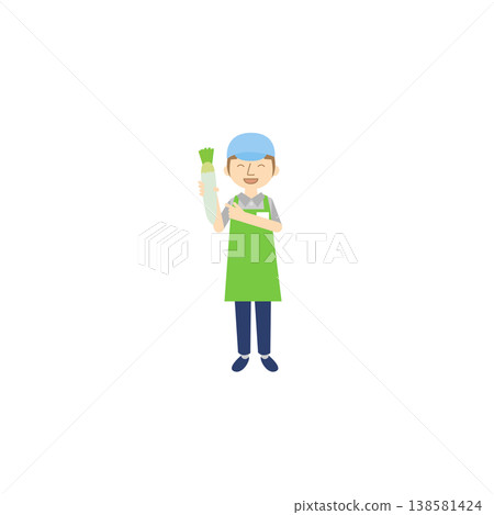 Male clerk at a supermarket Male clerk at a supermarket 138581424